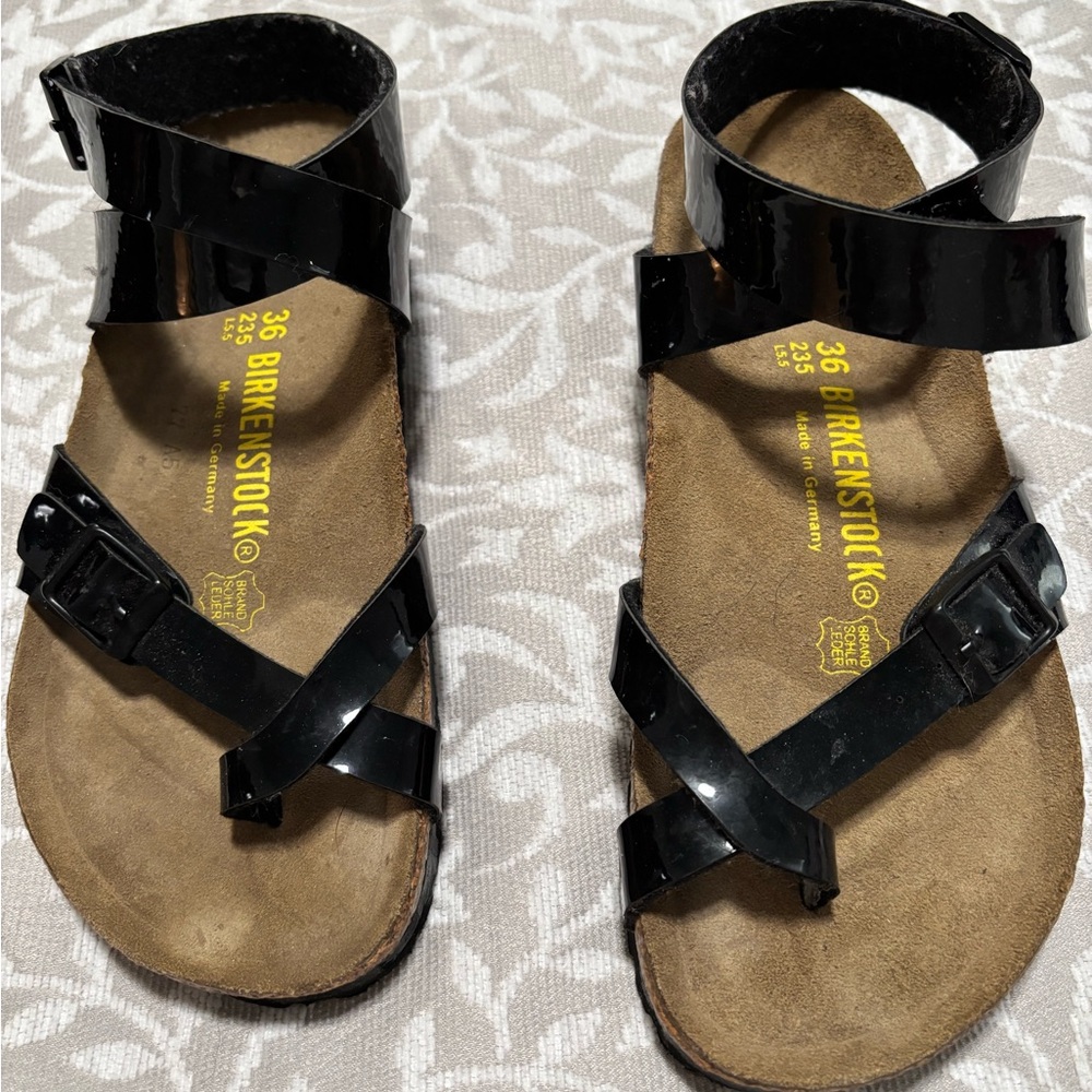 Birkenstock Black Patent Leather Sandals